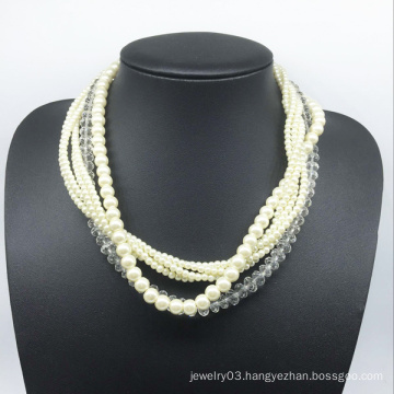 Glass Pearl Glass Beads Six Rolls Necklace (XJW13781)